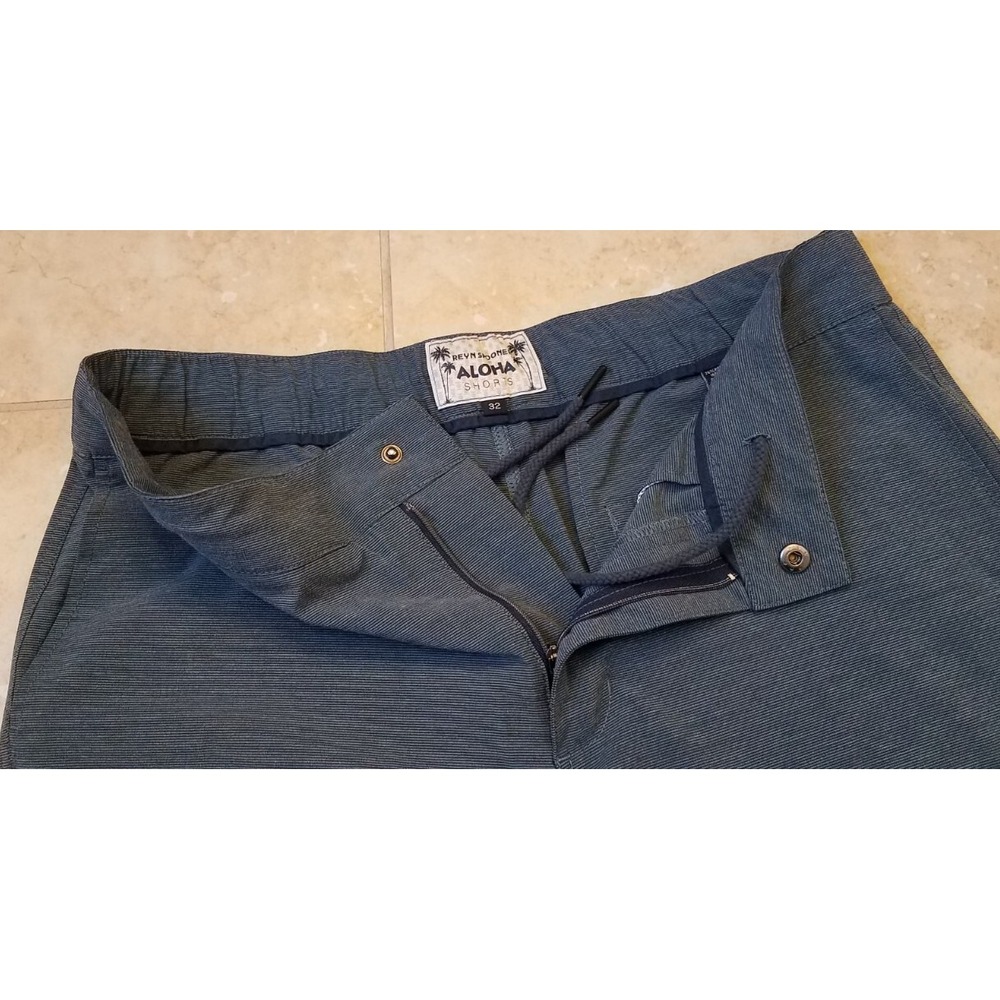 Reyn Spooner Aloha Shorts Men size 32‎ Blue Striped Casual Stretch - Picture 2 of 4